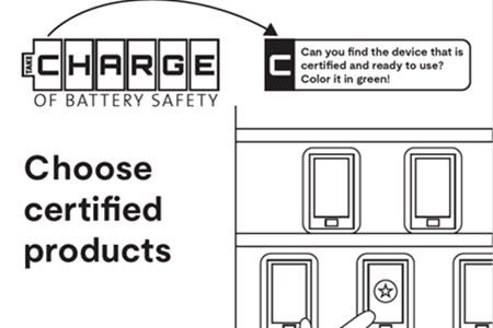 Coloring Sheets: Take C.H.A.R.G.E. of Battery Safety