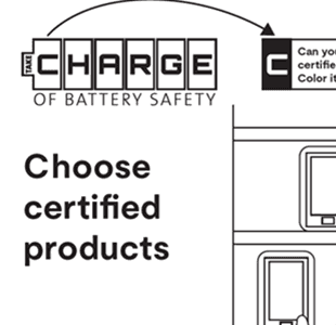 Coloring Sheets: Take C.H.A.R.G.E. of Battery Safety
